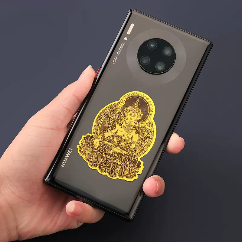 批发佛家十二生肖守护神本命佛手机贴葫芦虚空藏菩萨手机金属贴纸