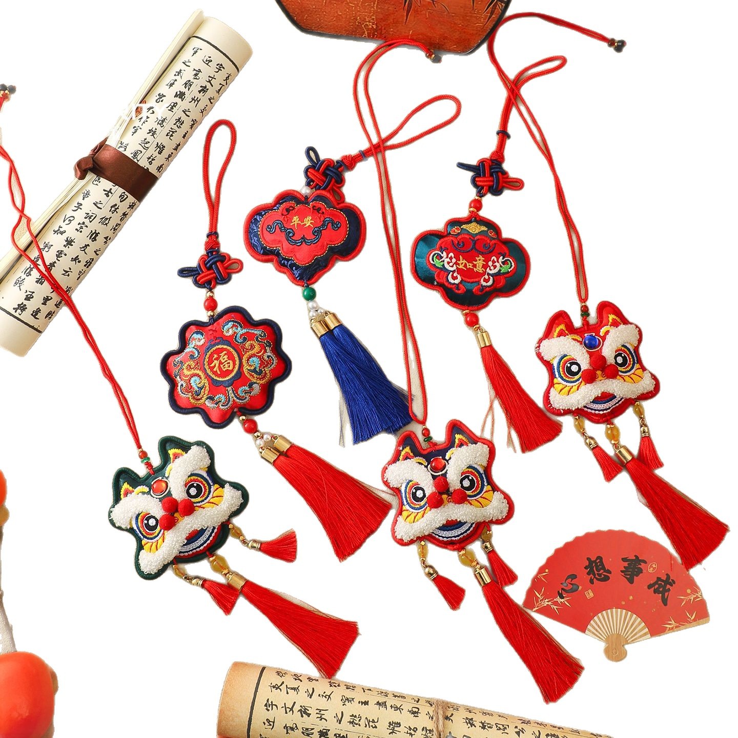 Colgante de Año Nuevo de siete colores colgante floral decoración de caballo colgante DIY colgante florista decoración de flores