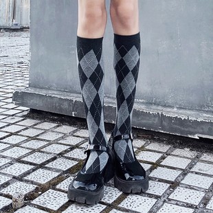 Maillard mid-tube socks for children spring and autumn 2024 winter new diamond lattice deodorant academic style jk calf socks stockings