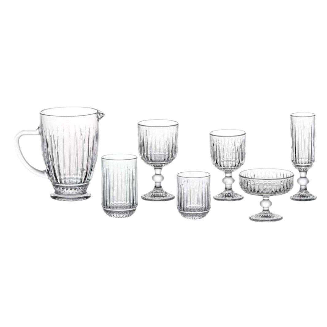 Vaso de estilo europeo con patrón de espada al por mayor, color original, copa de vino, copa de champán, cuenco de helado, hotel elegante, utensilios para el hogar