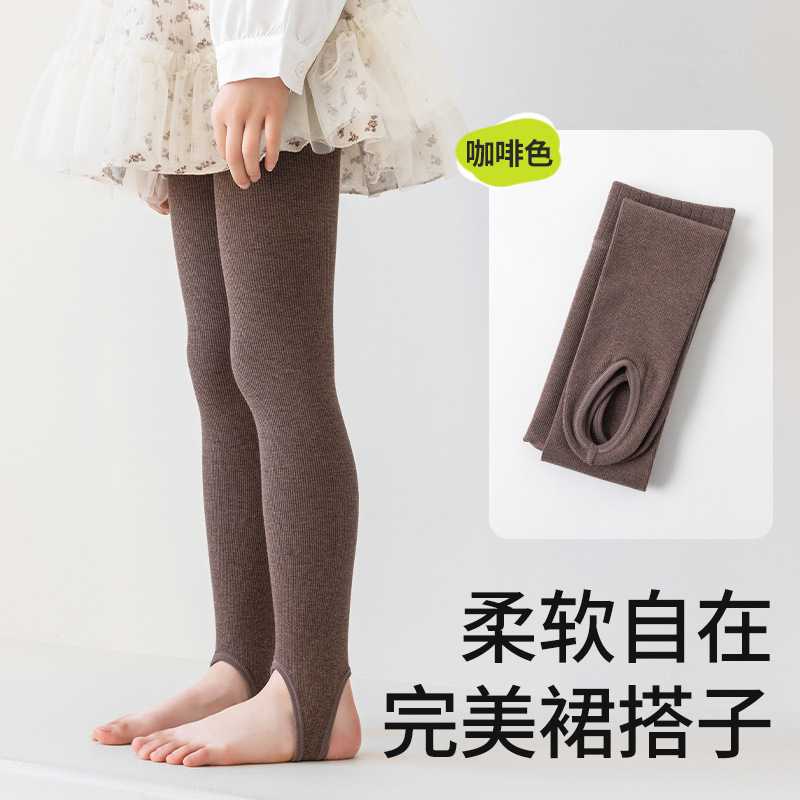 批发春秋款外穿棉竖条纹高弹抗起球儿童连裤袜九分踩脚女童打底裤|undefined