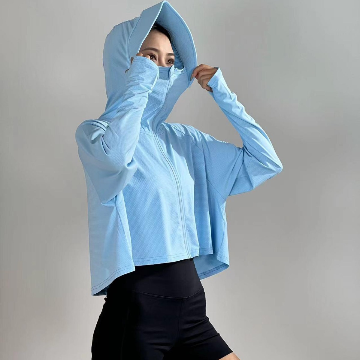 Thin travel breathable jacket for gym, quick dry cardigan for training, sun protection, UV protection 3