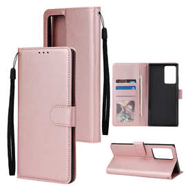 适用于三星Note 20 Ultra三卡相框款J8 2018/J7/J6插卡手机皮套