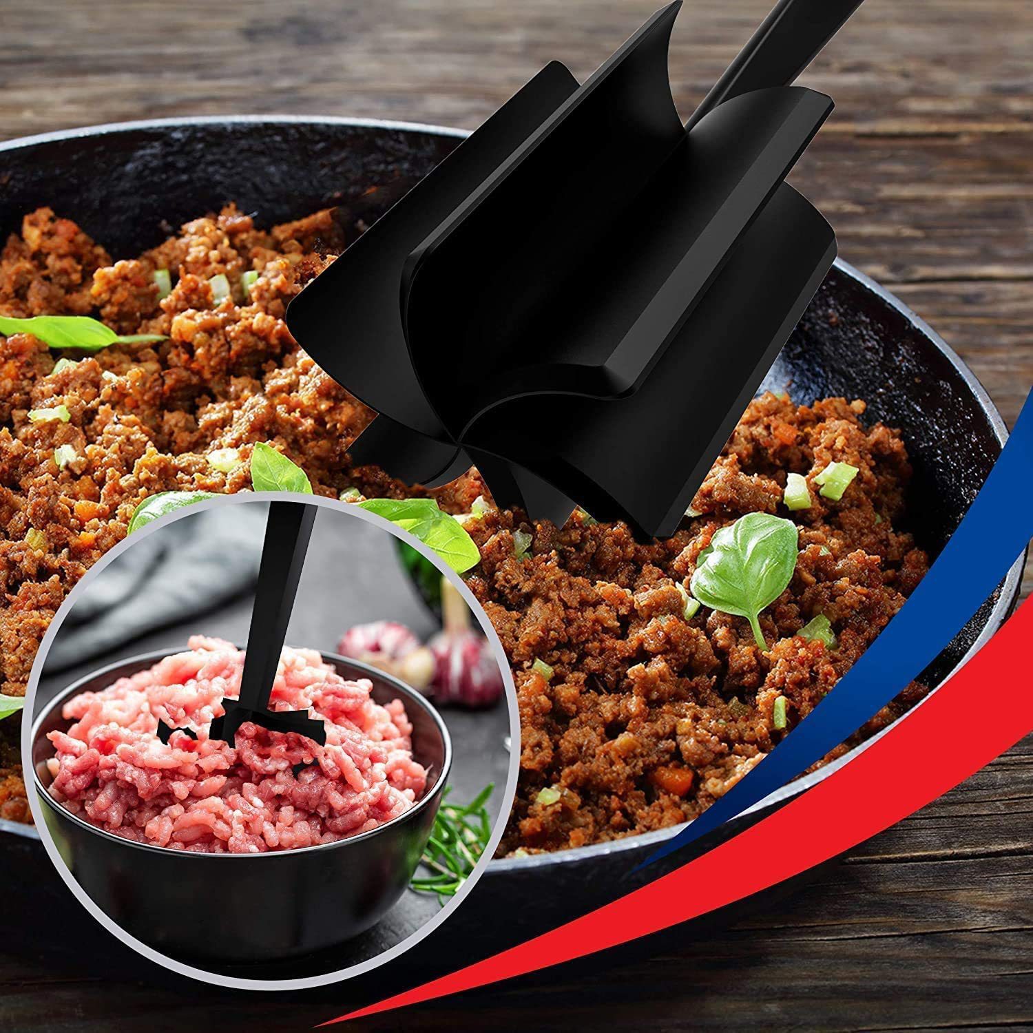 Transfronteriza nueva pala de molienda de carne cortador de carne de mano bibimbap agitación pala de molienda no hace daño a la olla
