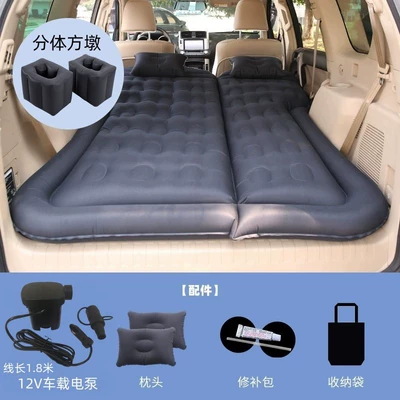 Travel Bed, Off-Road Vehicle Backseat | Vehicle-mounted inflatable bed - trunk-and-rear-seat-dual-use-suv-honeycomb-double-sided-oxford-black-with-18m-pump-a-pair-of-square-piers