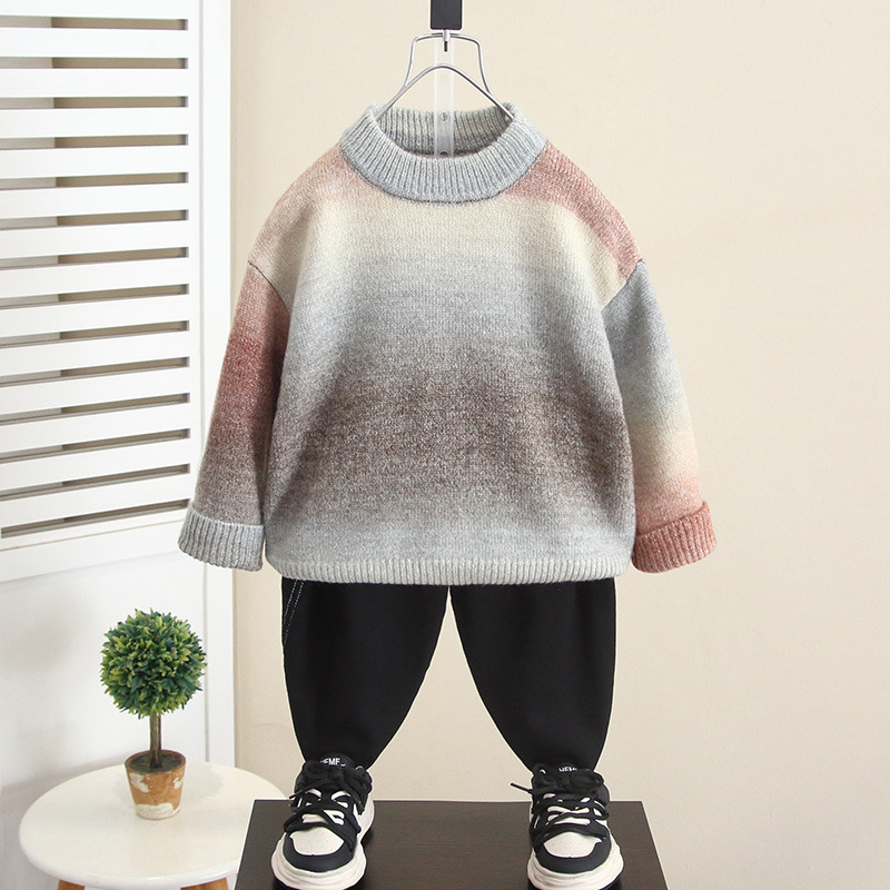 6452 Suéter de invierno para niños Suéter de punto casual para niños Calidez 2024 Otoño e invierno Nuevo estilo para niños Tops