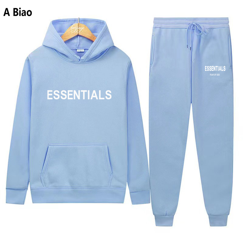 Zambia Essentials Temporada 8 Traje con capucha de pareja Marca de moda Transferencia de calor de letras Calle principal suelta más suéter F