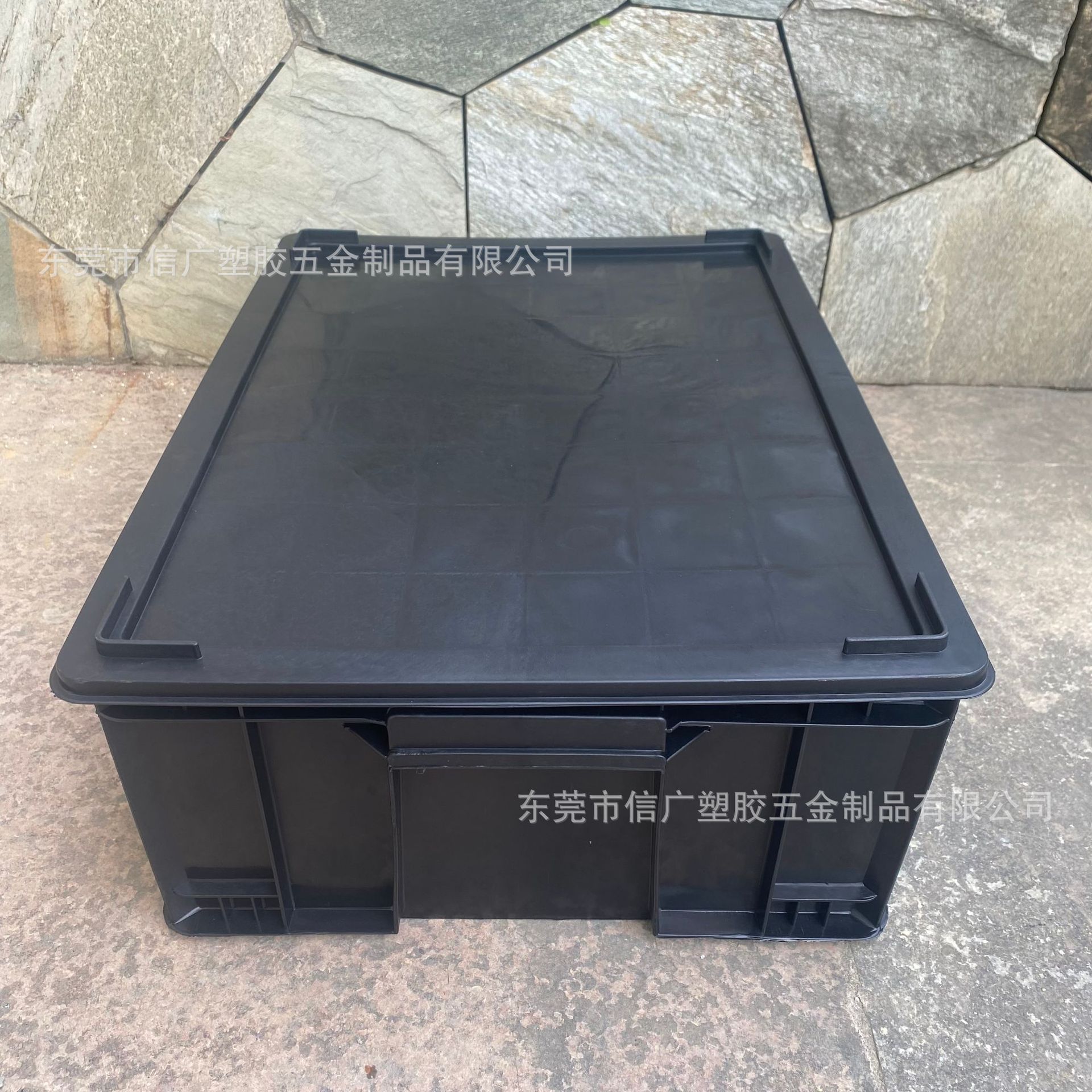 塑料防静电周转箱黑色 加厚SMT电子元件零件收纳盒 物料带盖胶箱