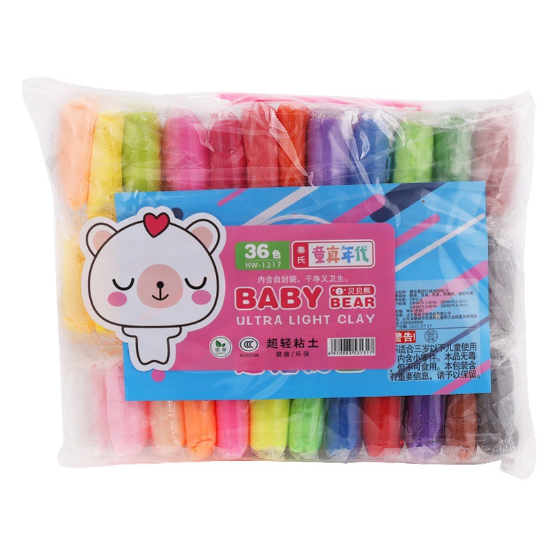 Arcilla ultraligera de 36 colores, juguetes para niños de jardín de infantes, arcilla de colores para manualidades, molde de resina, plastilina multicolor