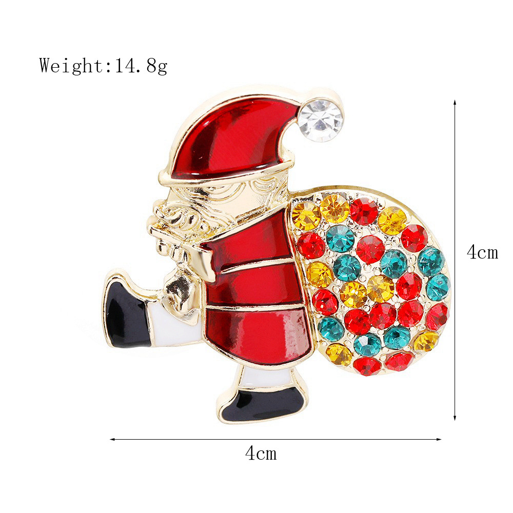 Fashion Christmas Tree Santa Claus Elk Alloy Enamel Rhinestones Unisex Brooches display picture 17