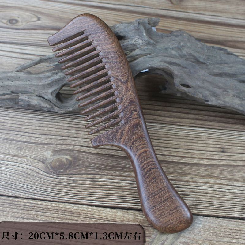 天然黒檀櫛メーカー卸売 新型金彩画入りヘアコーム 長髪用 家庭用 無垢材ギフト|undefined