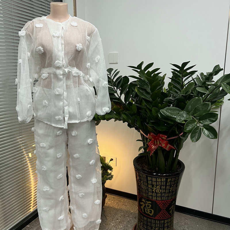 Summer New Style French Embroidered Lace-Up Short-Sleeved Shirt, Feminine Loose Top, Fashionable Casual Suit, Customized