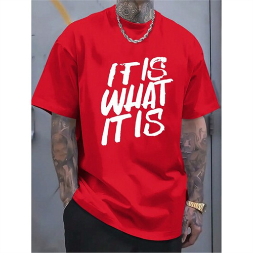 (220% Pure Cotton T-Shirt) Men's Summer Round Neck Short Sleeve