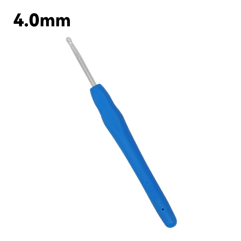 Tejido a mano arco iris de mango suave ganchillo TPR de mango suave ganchillo sólido de mango suave ganchillo de acoplamiento ganchillo conjunto de lana