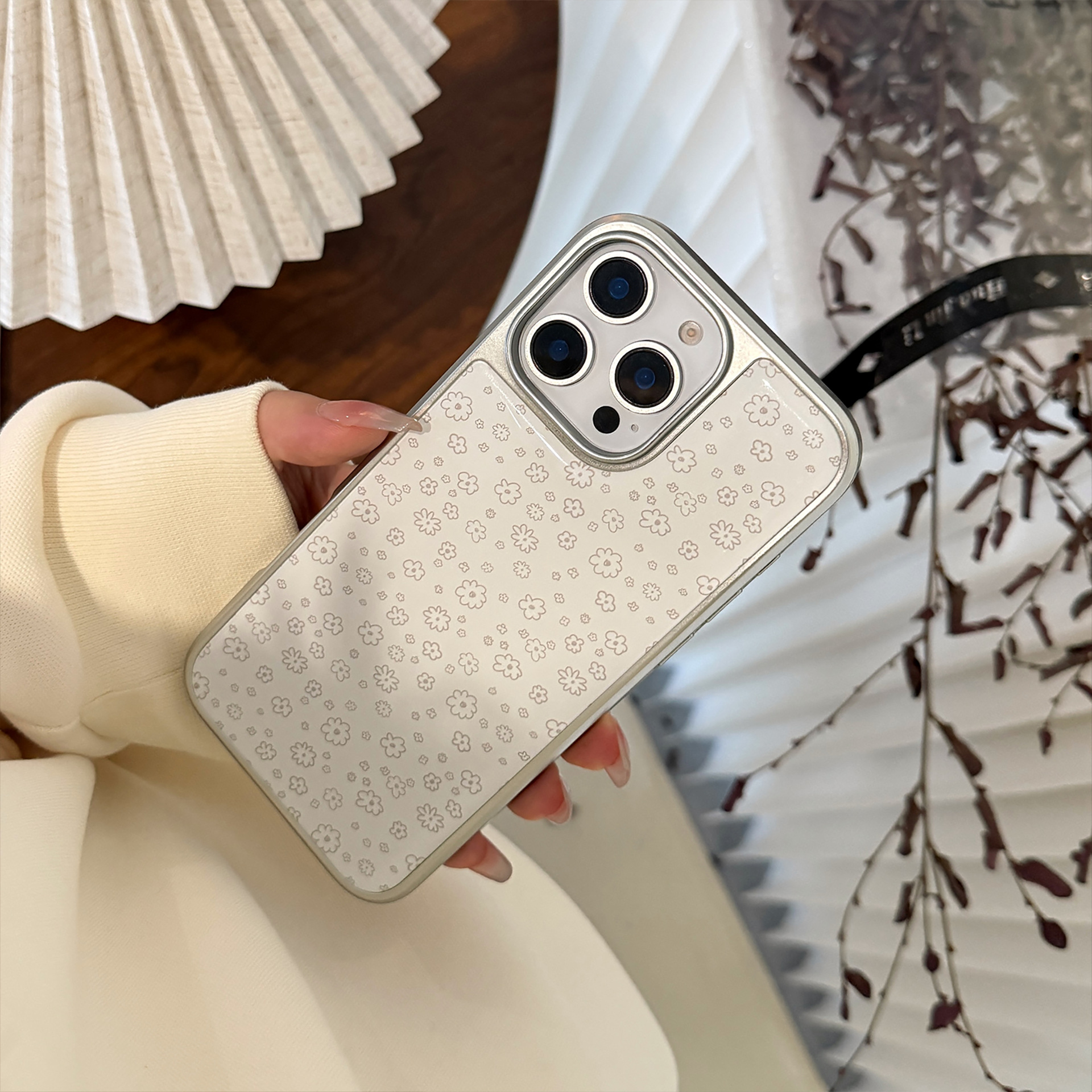 Coque de protection à motif fleurs pour iphone et huawei_voghion.com