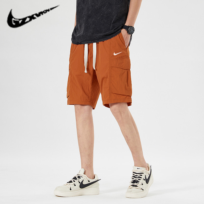 Men's Casual Pants, Men's Cargo Shorts, Men's Summer Thin Quarter Pants, Ice Silk Pants, Loose Quick-Drying Sports Pants for Men