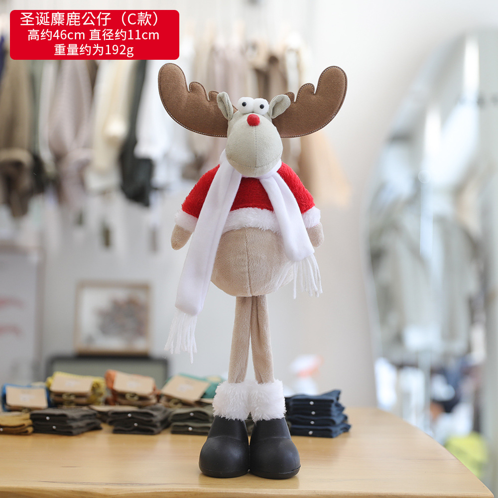 Transfronterizo luminoso Rudolf adornos de Navidad estilo europeo simple muñeca de tela Santa Claus/muñeco de nieve