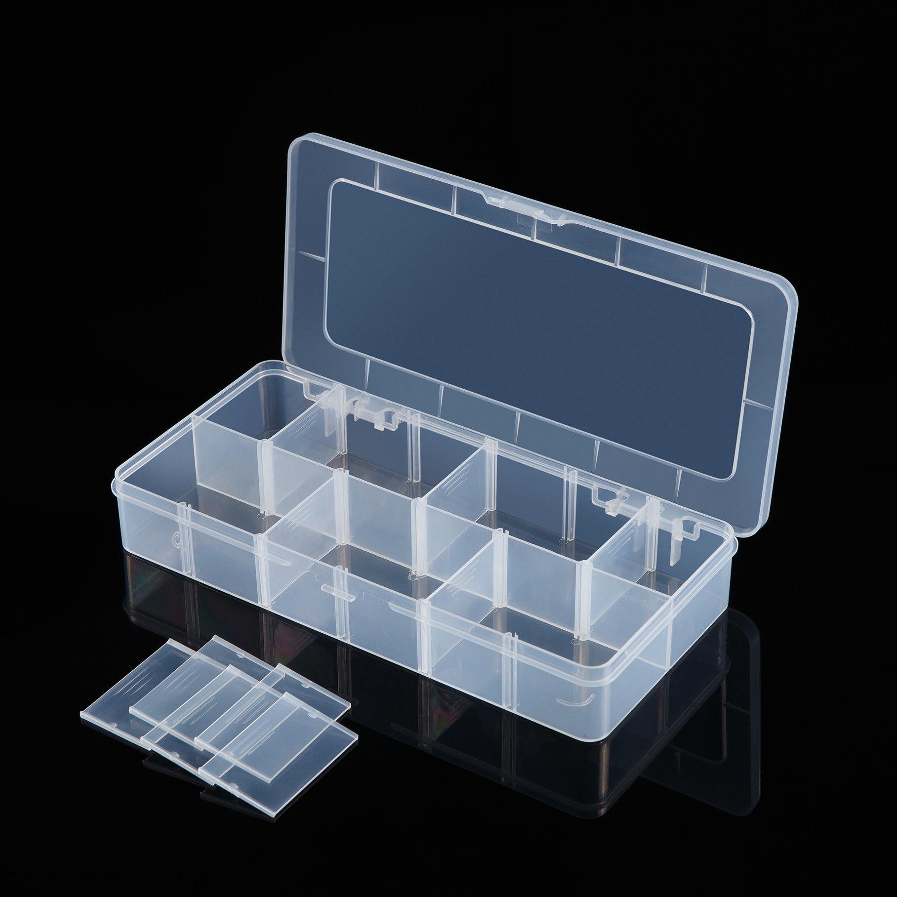 tornillo herramienta de piezas de hardware transparente pp caja divisoria caja de piezas electrónicas de plástico directo fábrica