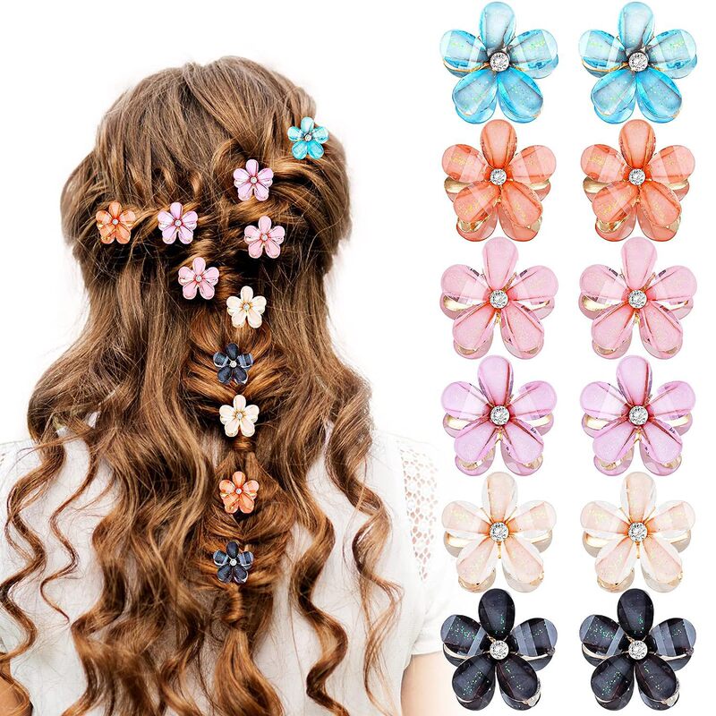 Amazon レトロパールフラワー小さなグリップクリップ三つ編み装飾小さなヘアピン甘いヘアアクセサリー前髪クリップ|undefined