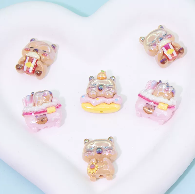 Food play with accessories, cream phone case, hair accessory, with little bears, DIY