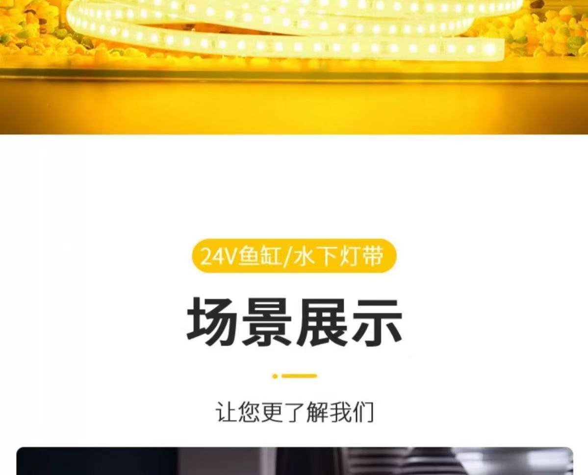 LED solid silicone waterproof light strip low voltage 24v self-adhesive cuttable outdoor engineering underwater soft light strip