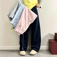 外贸女装 云朵棉25秋款小马刺绣弯刀裤 女裤  高腰显瘦休闲裤卫裤