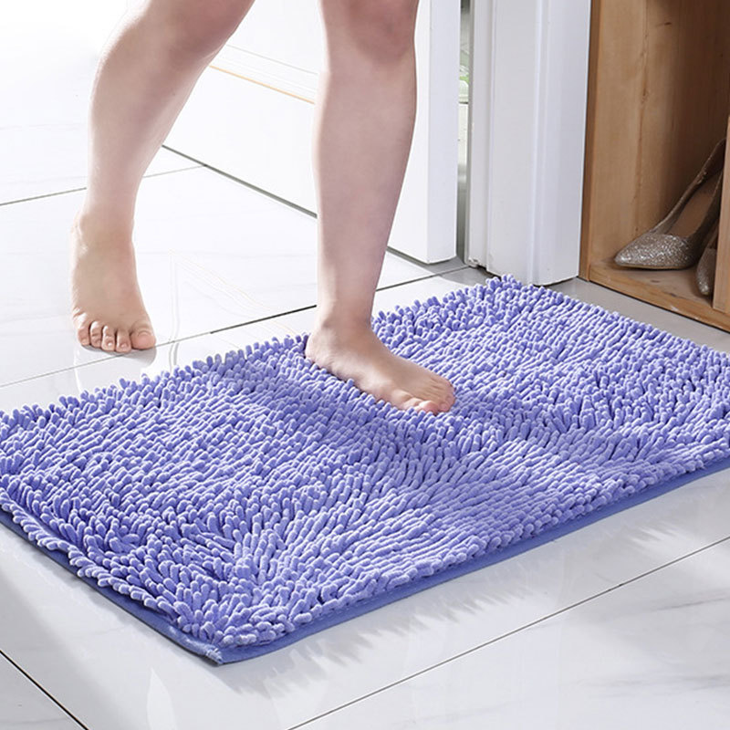 Absorbent Chenille Floor Mat Bathroom Door Mat Foot Mat Non-slip Toilet Floor Mat Toilet Door Mat Household