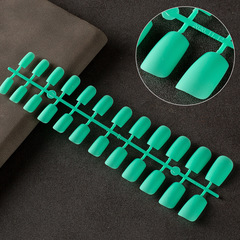 24片條裝短款彩色磨砂小方形甲片美甲貼片毛胚肉感假指甲穿戴甲