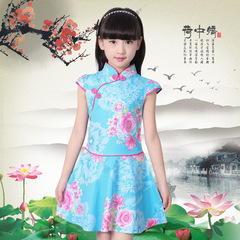Women's Cotton Pekinese Qipao with Micro-Stretch Improvement: Youth and Children's Skirts - Direct Manufacturer Sale - Single Item Shipping