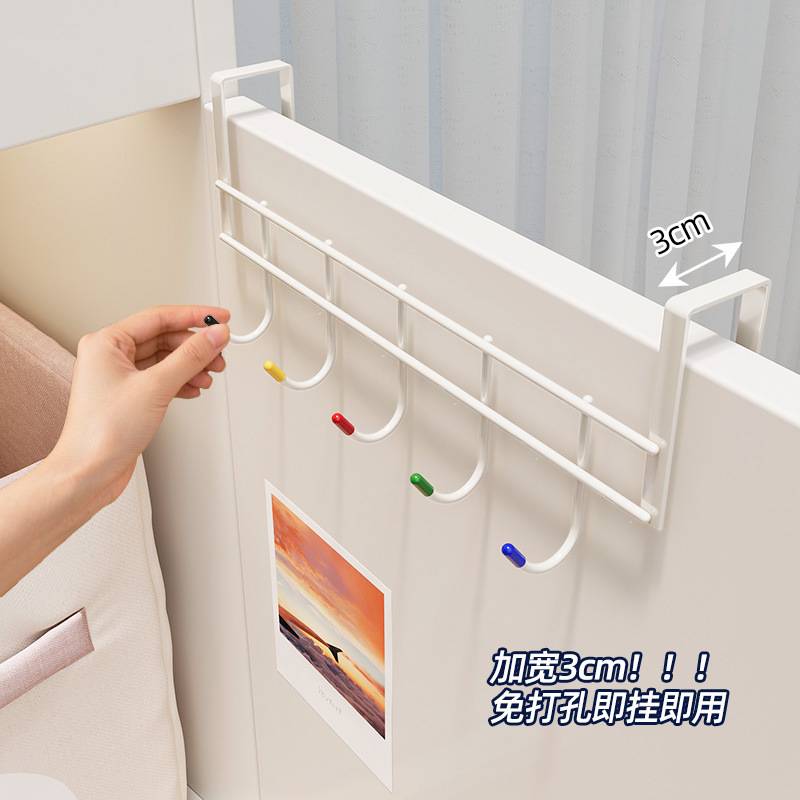 Colorful Double-Sided Hook Rack for Cabinet Doors, Key Holder Behind the Door, No-Drill Towel and Bath Towel Rack, Colorful Double-Sided, 30kg Load Capacity