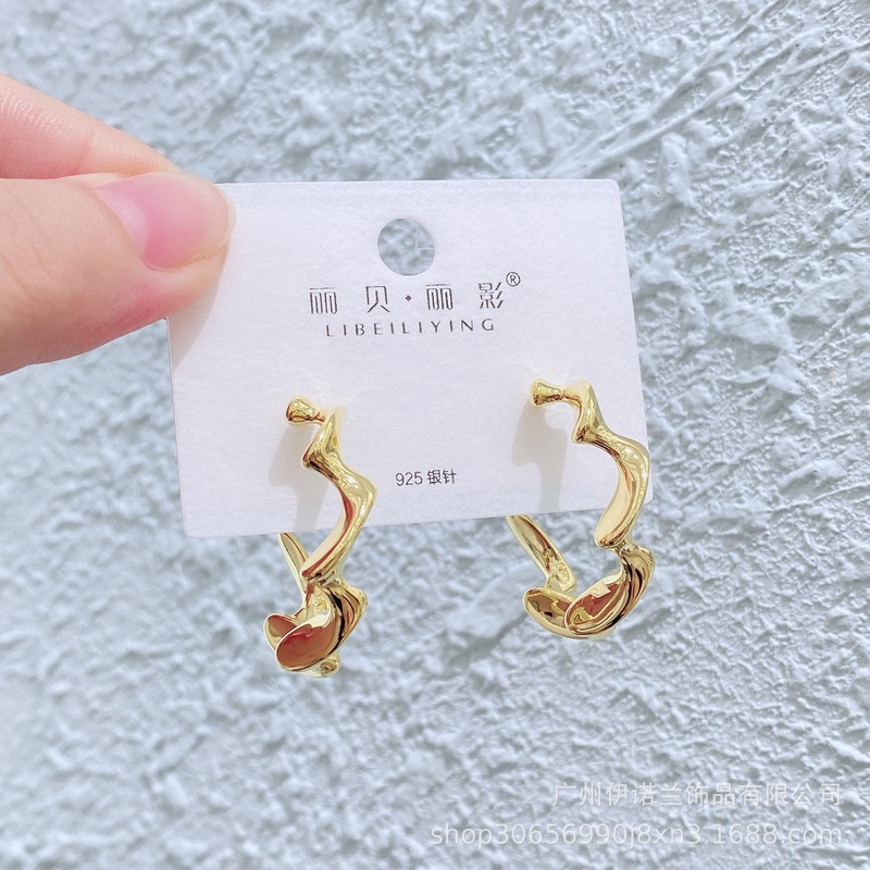 丽银/丽贝丽影2025梯形锆石法式高贵水晶锆石耳钉耳环耳饰首饰品|undefined