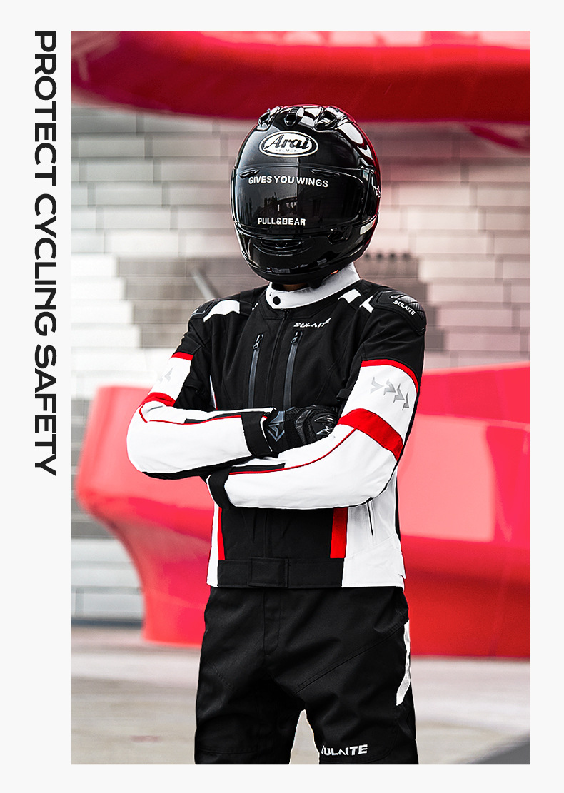 Sulaite Winter Motorcycle Riding Suit with Removable Lining, Warm and Waterproof Two-In-One Set, Anti-Fall Motorcycle Clothing