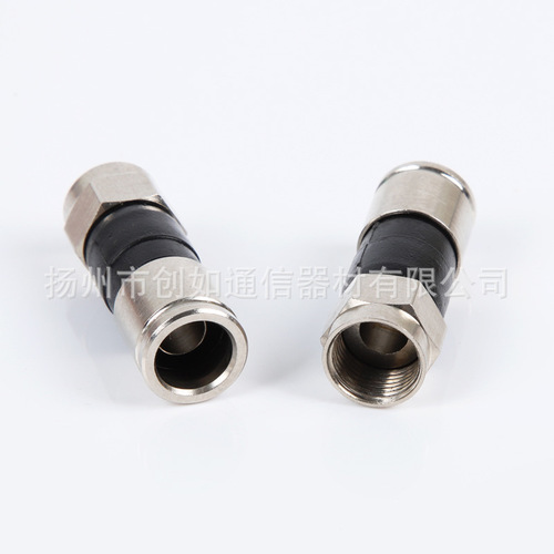 Factory wholesale British standard RG6 extruded 32mm F head waterproof full copper coaxial connector crimp head cable connector