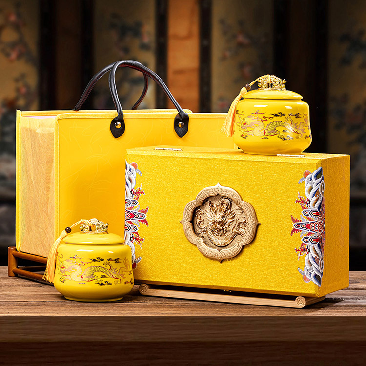 2025龙年茶叶礼盒包装盒空盒高档陶瓷罐滇红茶大红袍金骏眉礼品盒