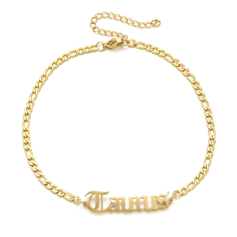 Simple Style Letter Stainless Steel Gold Plated Women's Anklet display picture 6