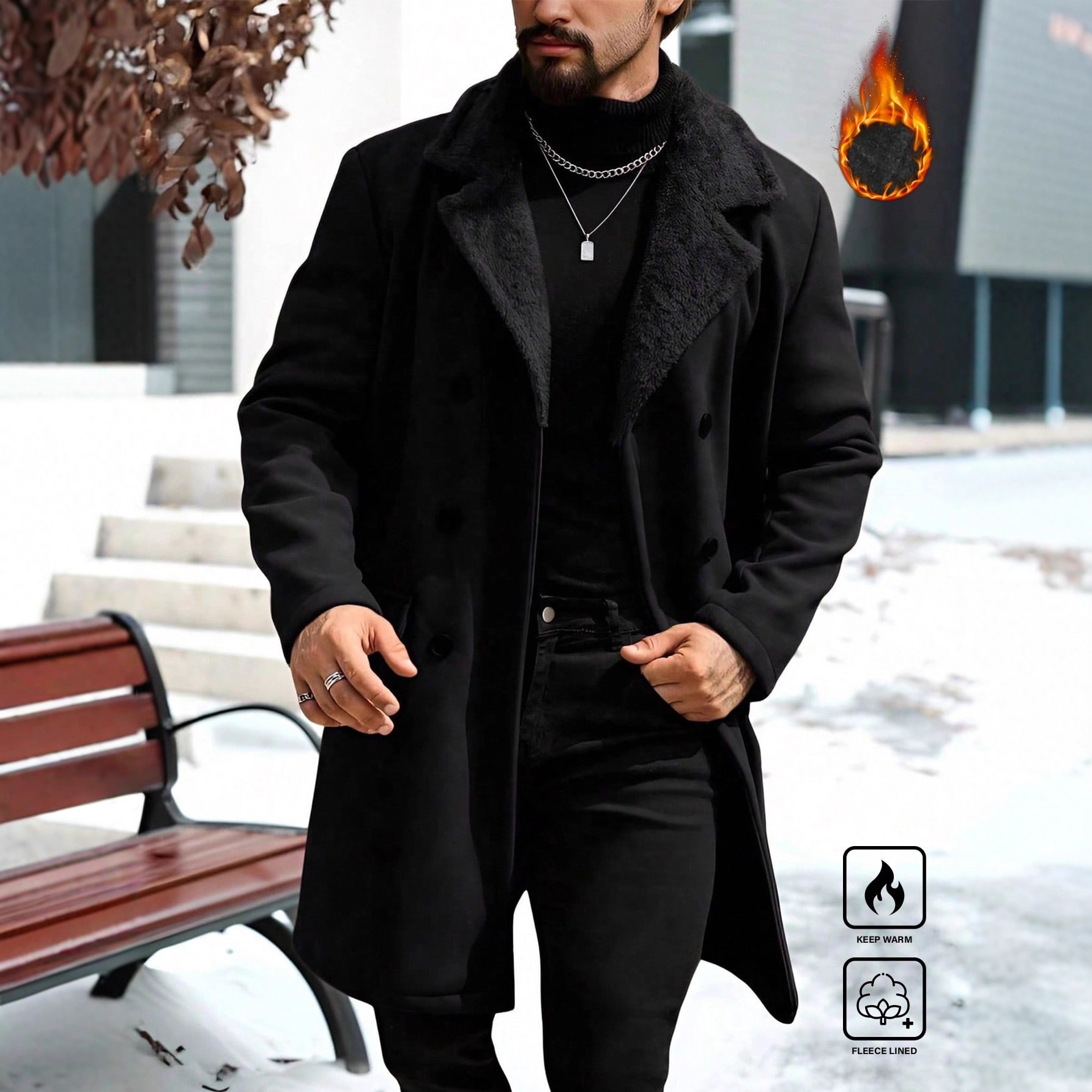 2025 Autumn/Winter Cross-Border European And American Men's Plush Coat Woolen Overcoat 240914_voghion.com