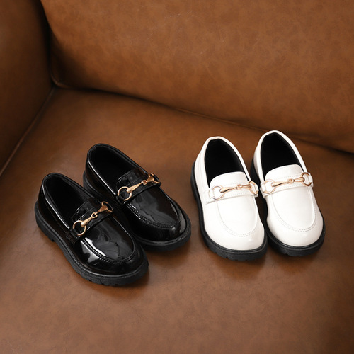 Children's suit leather shoes, male British student performance shoes, Korean style spring and autumn PU round toe performance catwalk small leather shoes