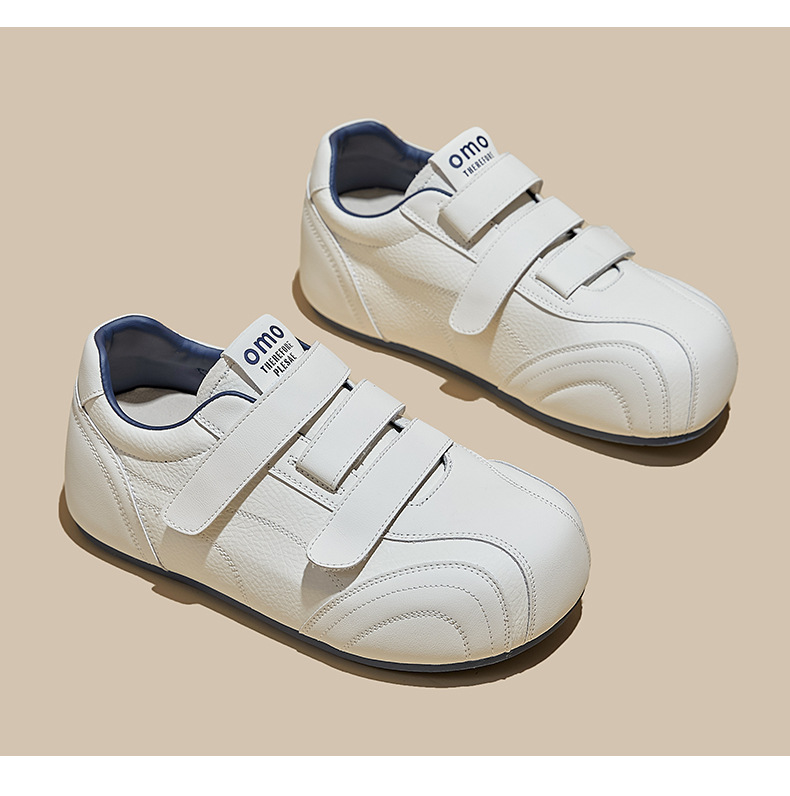 Baskets femme à scratch blanches chaussures casual polyvalentes_voghion.com