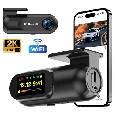 Cross-Border 2.5K High-Definition Hidden Single-Lens Dash Cam with Wifi Time-Lapse Recording and Gps Tracking (Driving recorder) - v40-cardless-standard-configuration
