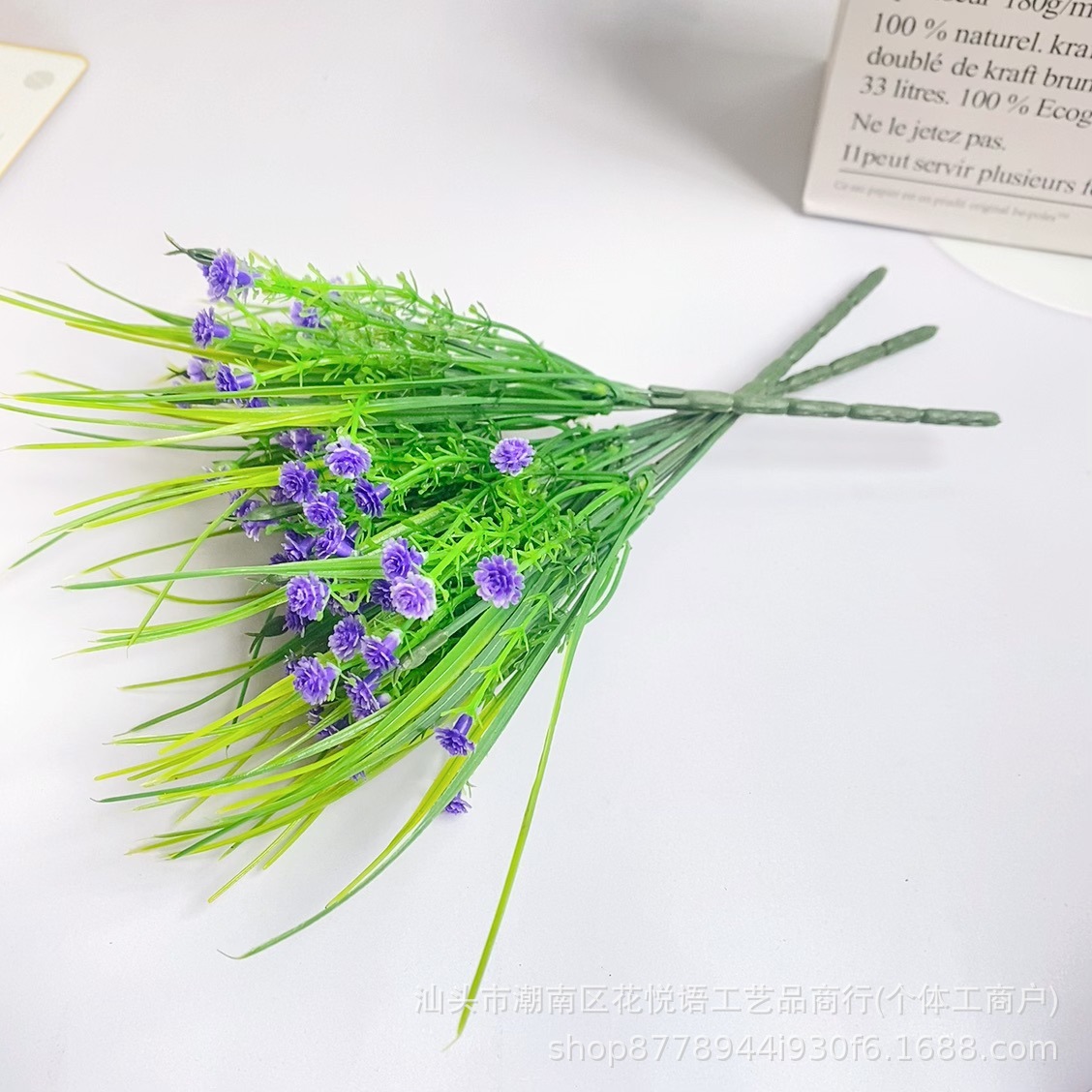 Jarrón de plástico ramo de aliento de bebé flor simulada de rosa pequeña flor falsa decorativa jardinera exterior decoración floral simulada