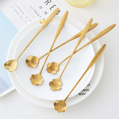 攪拌スプーンの長い柄のステンレスの小さいスプーンの調味料のコーヒーのスプーンの延長の創意の氷のスプーンのデザートの蜂蜜の花びらのスプーン