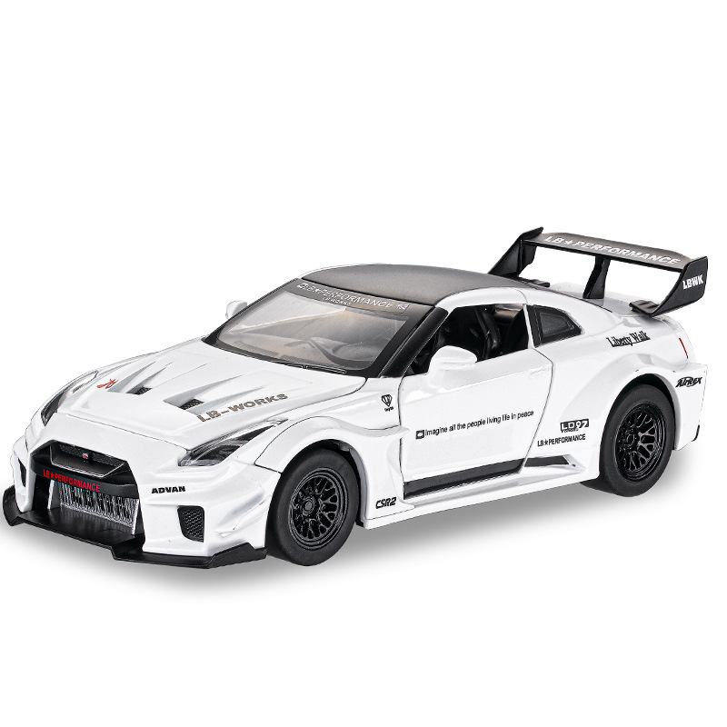 1/32 Nissan Ares GTR sports car model sound and light simulation alloy car stall toy night market explosion wholesale 1/32 Nissan Ares GTR sports car model sound and light simulation alloy car stall toy night market explosion wholesale