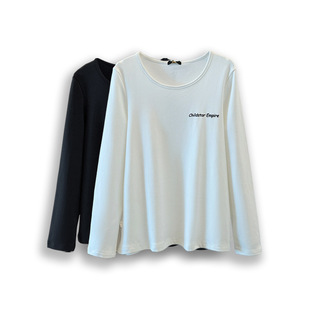 130-320 plus size Women's Base Shirt 2025 Spring and Autumn New Fat Sister Crewneck Printed Outer Wear Inner T-shirt