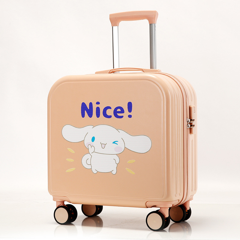 Pequeño equipaje 18 pulgadas universal rueda contraseña embarque caso imprimible logo niños cremallera trolley caso al por mayor