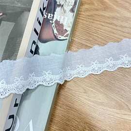 现货白色棉布刺绣花边装饰纯棉DIY镂空服装辅料小香风袖口条码