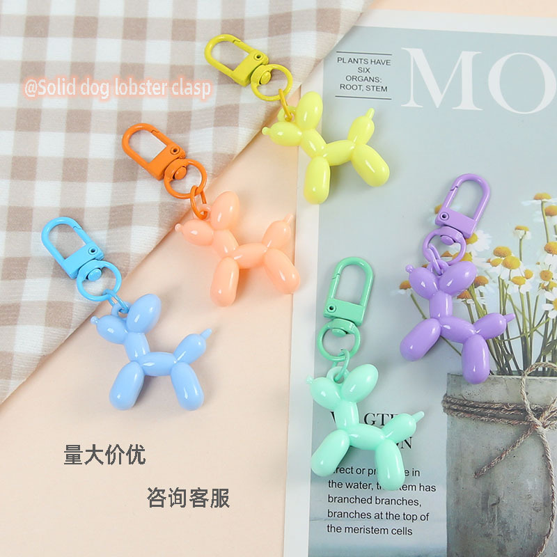Dopamine Cute Candy Color Solid Dog Lobster Clasp Creative DIY Accessories Bag Keychain Pendant Wholesale Dopamine Cute Candy Color Solid Dog Lobster Clasp Creative DIY Accessories Bag Keychain Pendant Wholesale