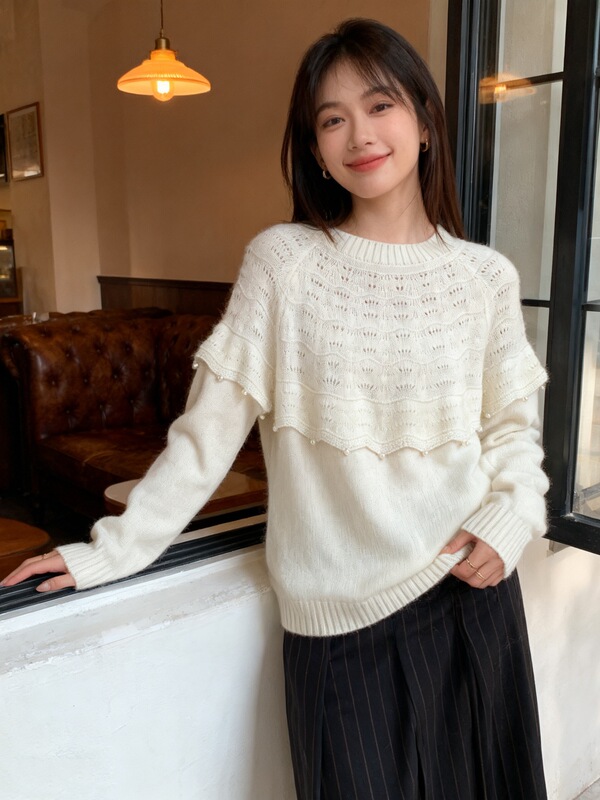 2026 New Autumn and Winter French-Style Elegant Round-Neck Knit Sweater for Women, Camel Wool Sweater, Versatile Base Layer 2026 New Autumn and Winter French-Style Elegant Round-Neck Knit Sweater for Women, Camel Wool Sweater, Versatile Base Layer