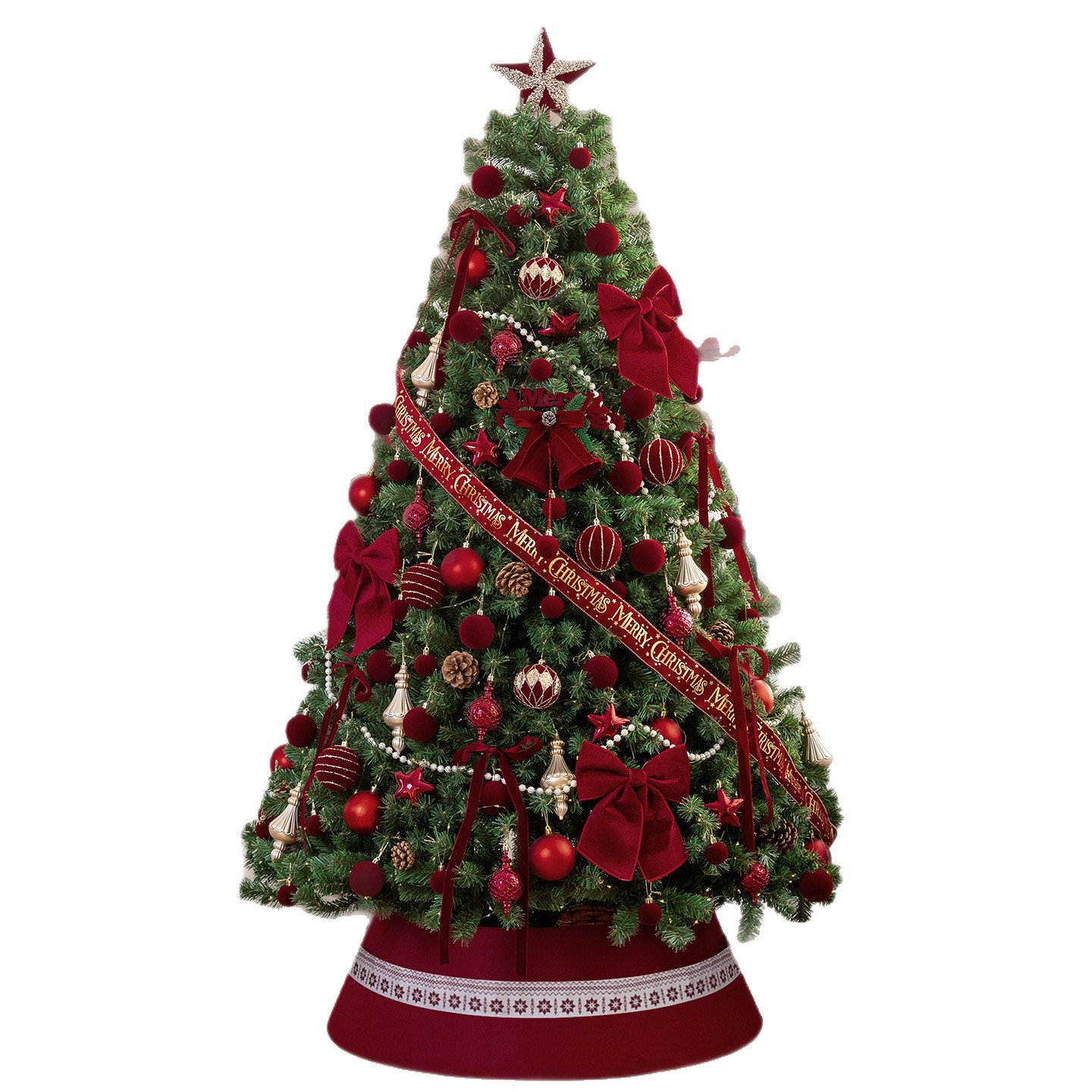 Nuevo set de árbol de Navidad de vino rojo para el hogar interior y exterior decoraciones navideñas grandes decoraciones de atmósfera