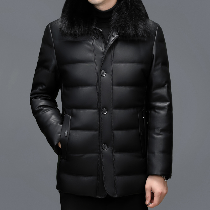 Warm solid color down jacket for leisure