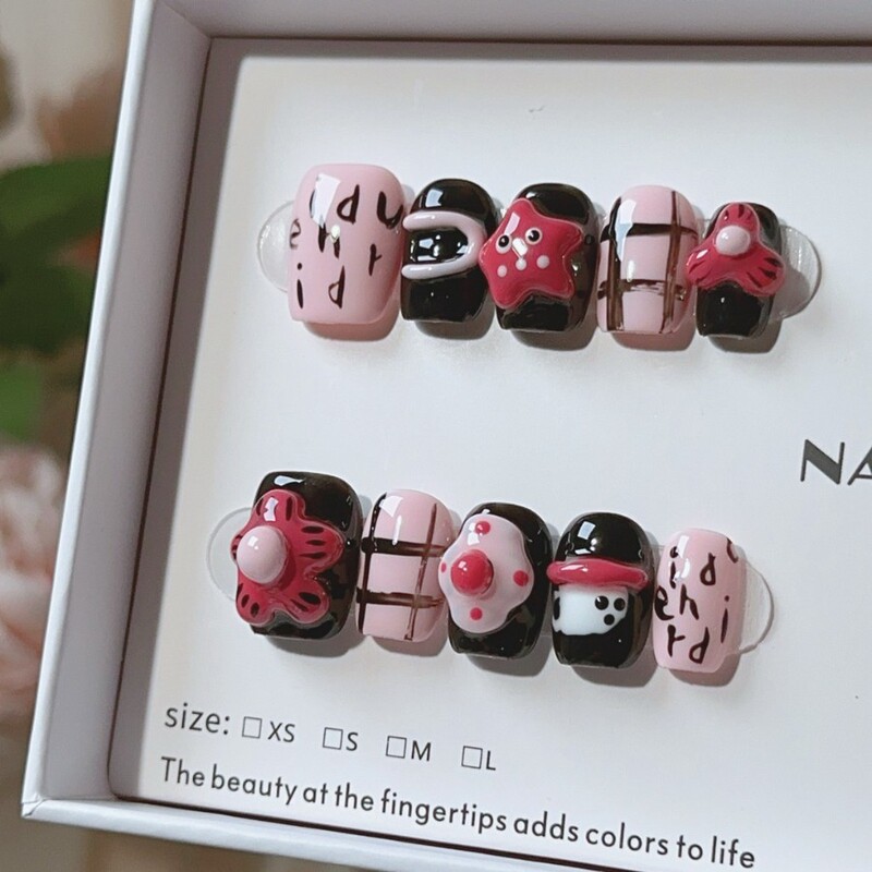 Sweet Wei Doudoujia Wearable Nails Pure Handmade High-End Cat Eye Handcrafted Elegant Nail Stickers Versatile Fairy Style